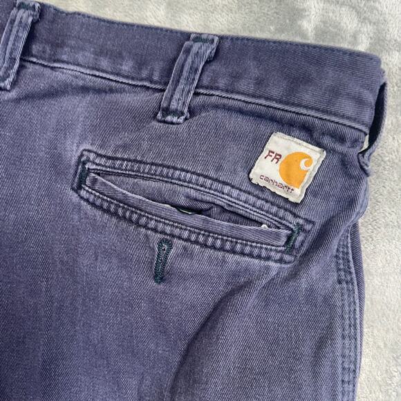 Carhartt FR Men's Straight Pants 36x30 Dark Blue Work Pants Flame Resistant - Picture 5 of 9